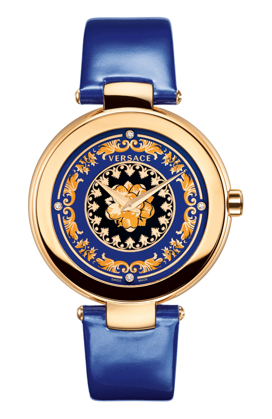Versace QUARTZ watch 762.2 ROSE GOLD BLUE LEATHER